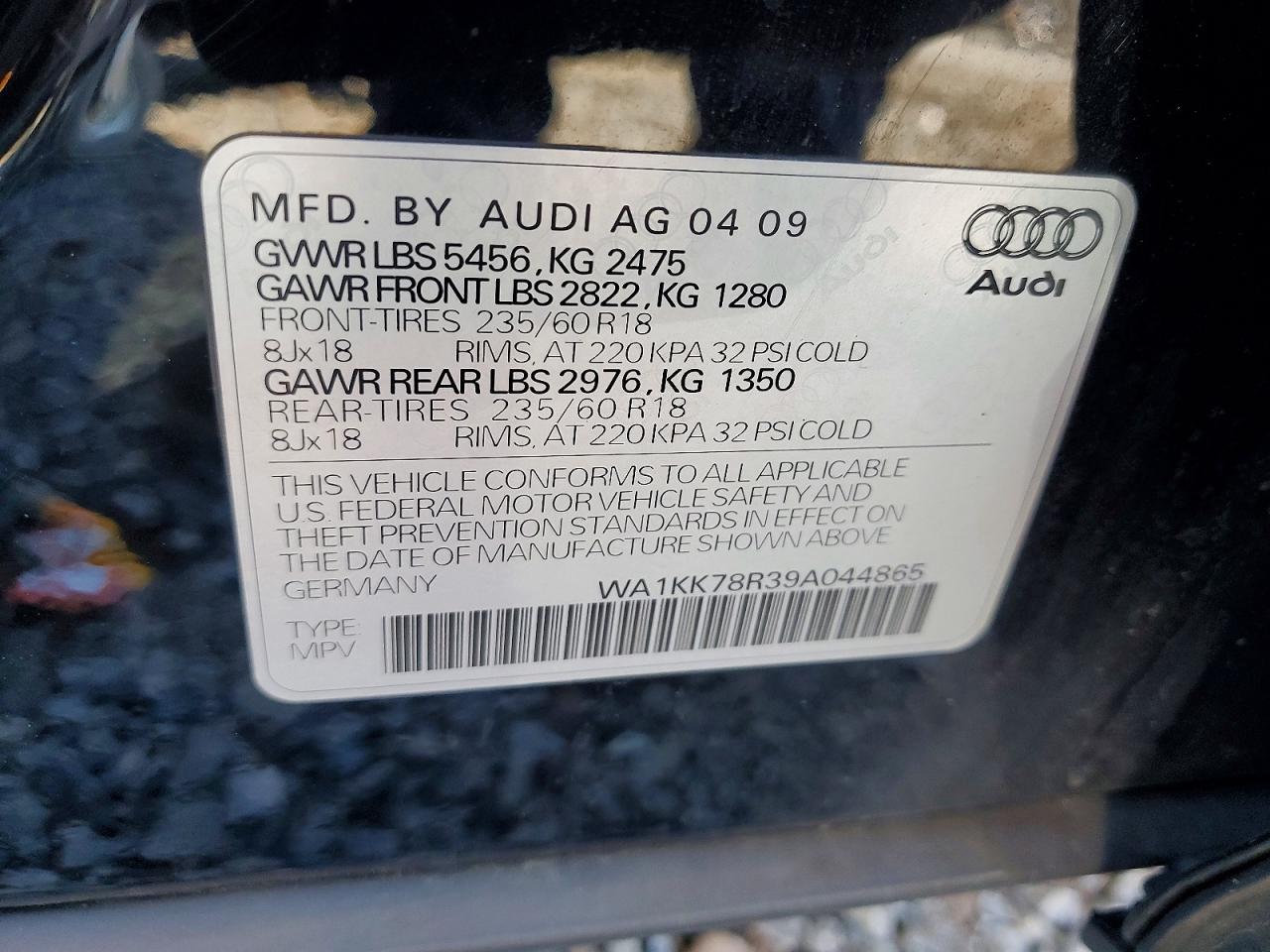 2009 AUDI Q5 3.2 photo 13