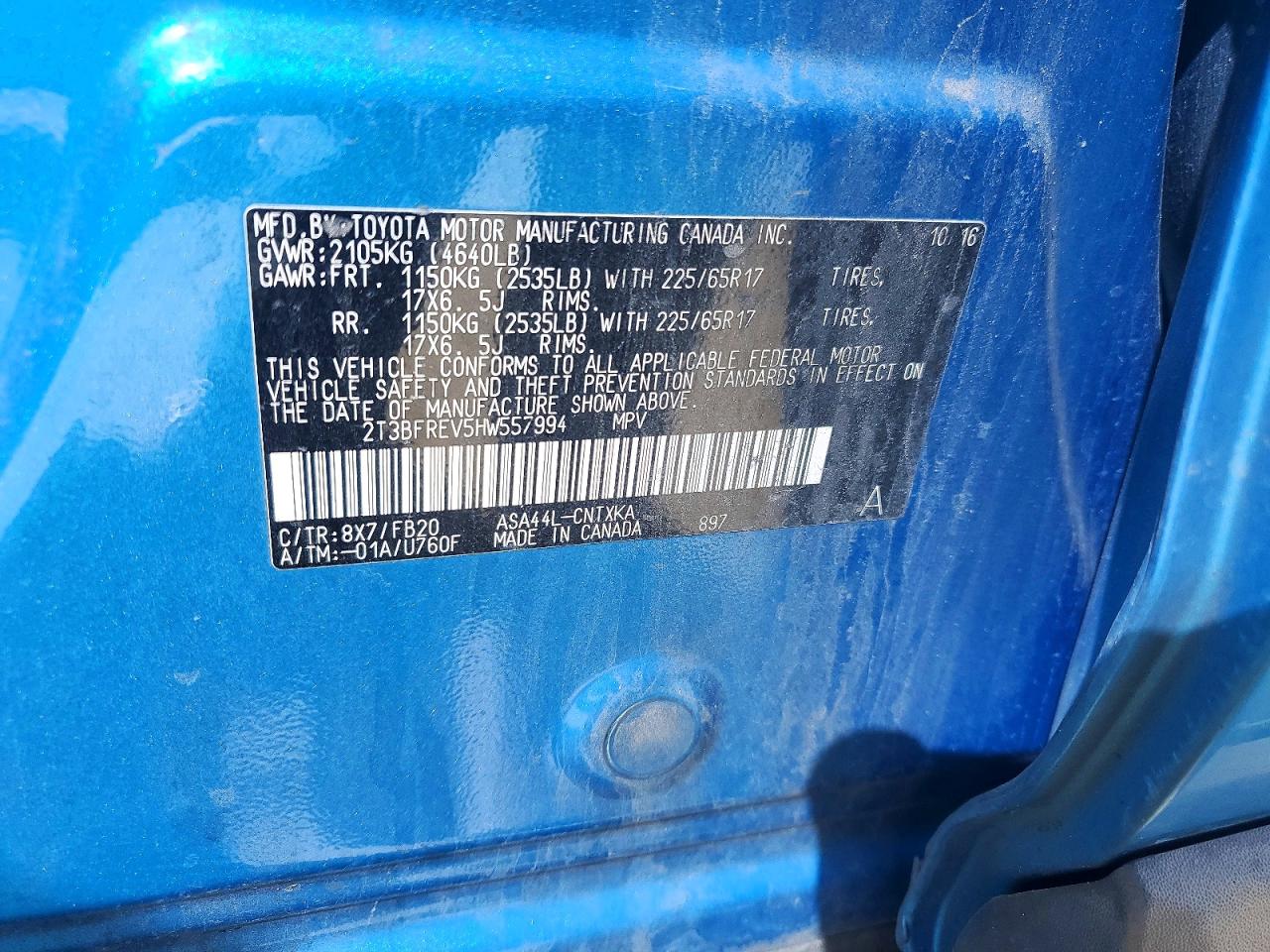 2017 TOYOTA RAV4 LE photo 13
