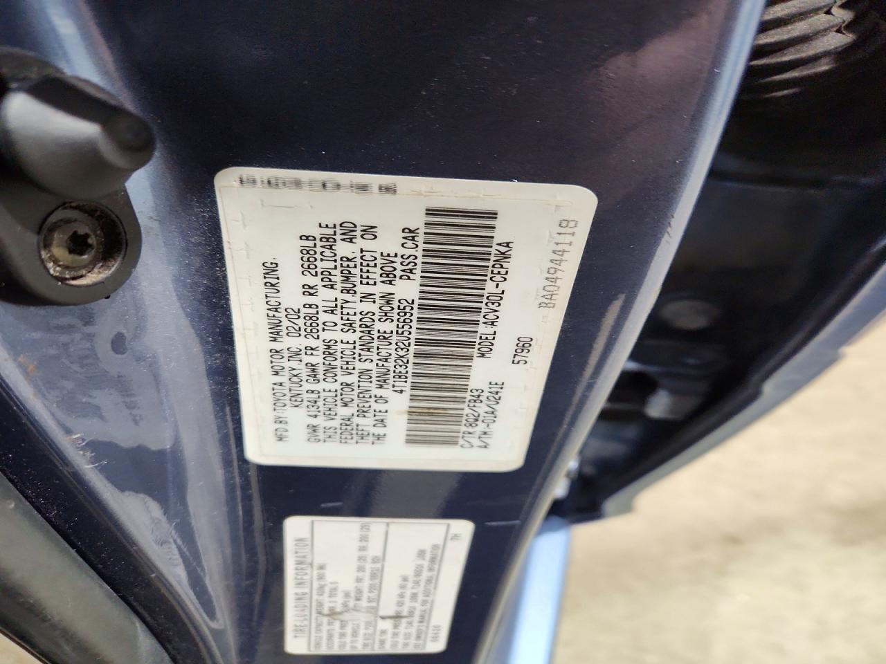 2002 TOYOTA CAMRY LE photo 23