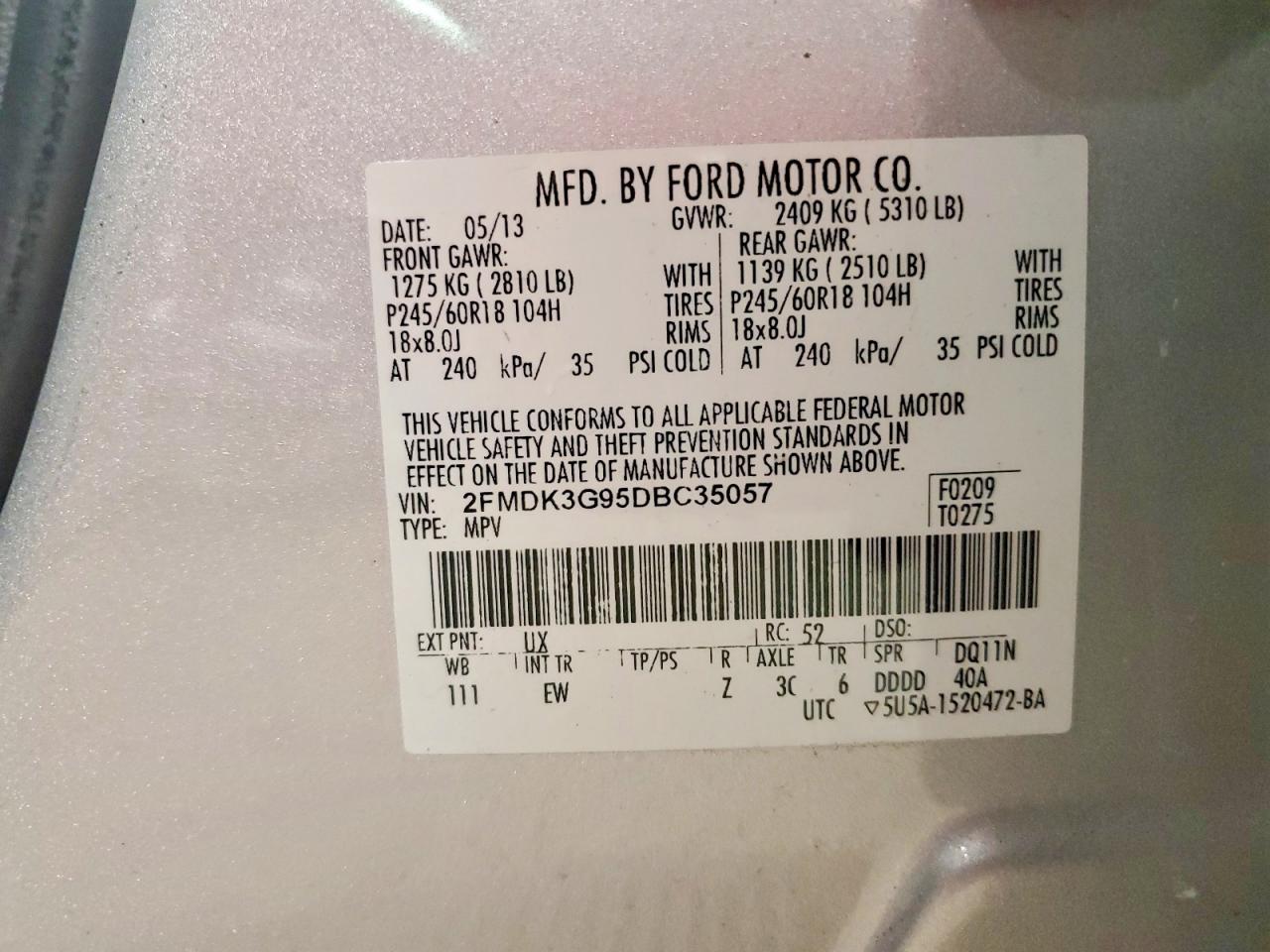 2013 FORD EDGE SE photo 37