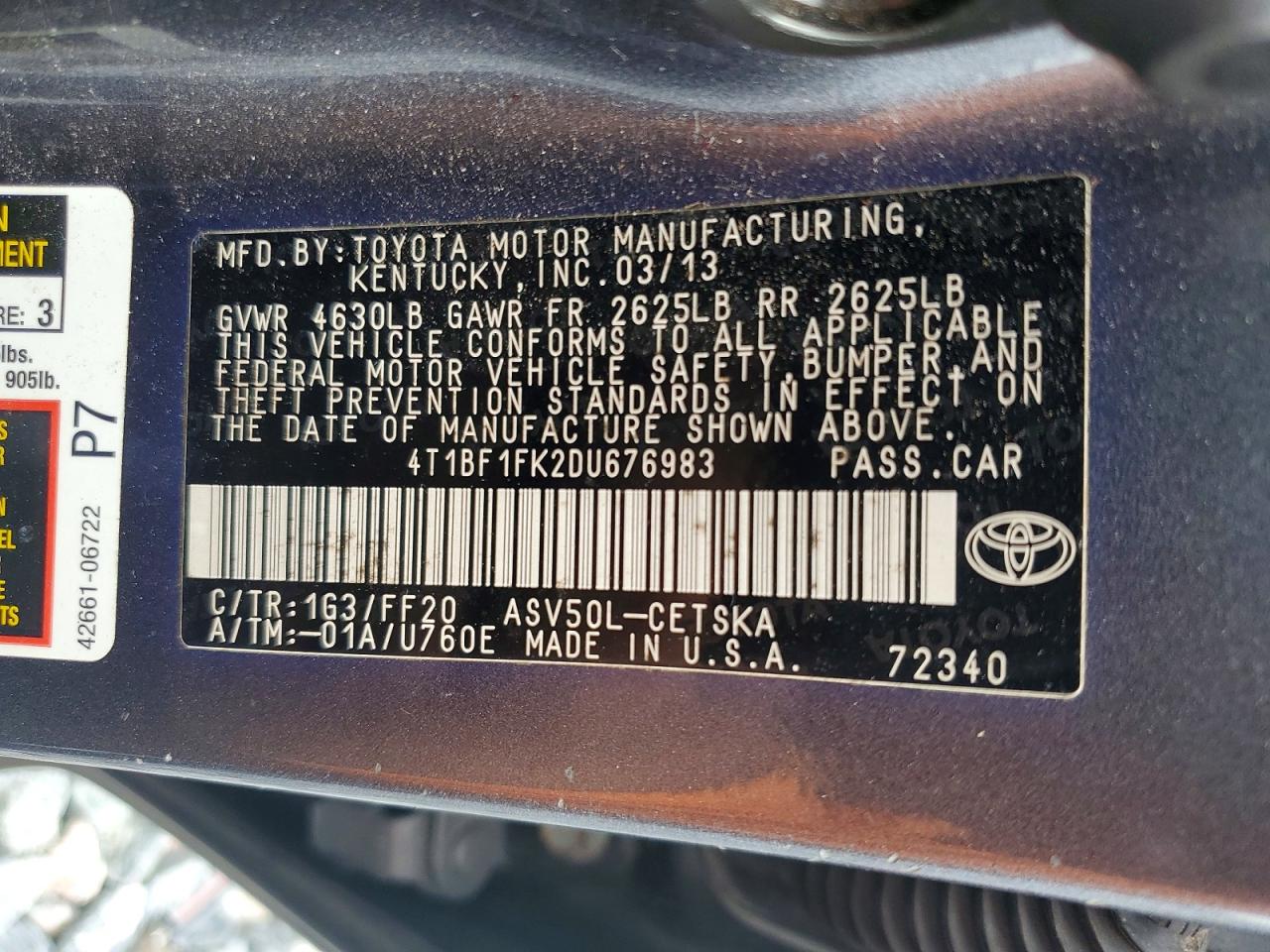 2013 TOYOTA CAMRY SE photo 23