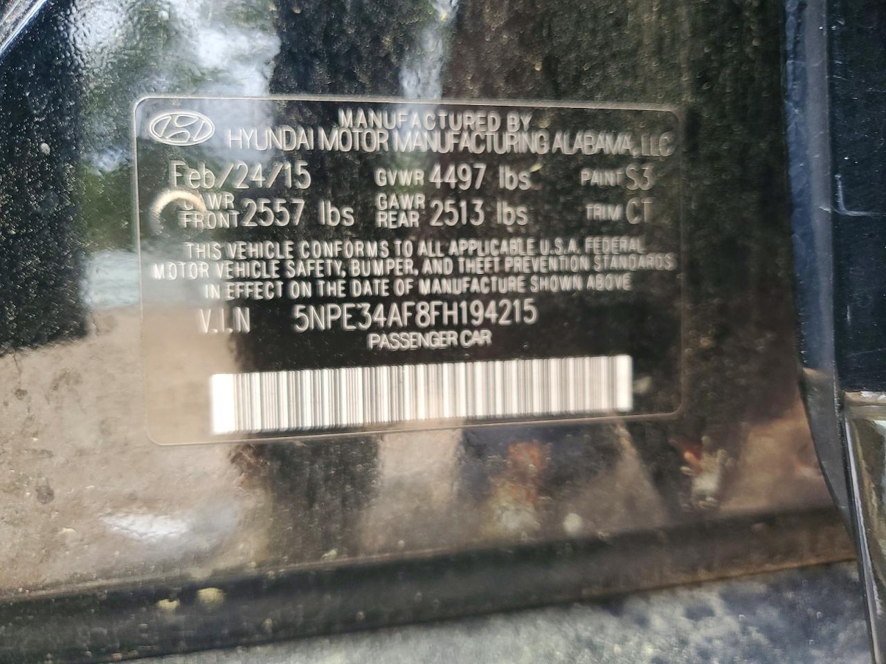 2015 HYUNDAI SONATA photo 23