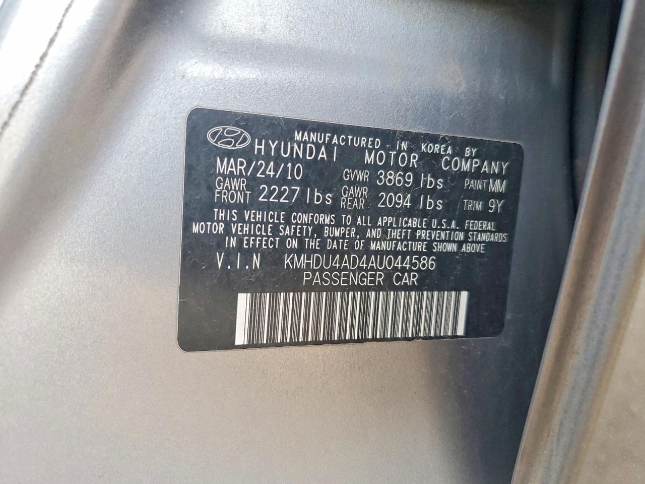 2010 HYUNDAI ELANTRA SE photo 34