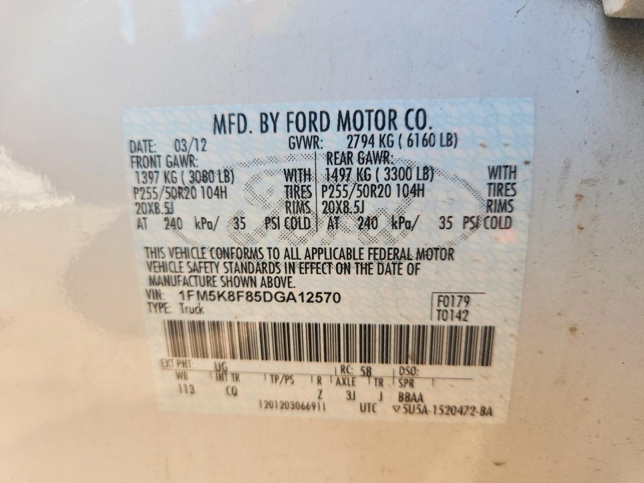 2013 FORD EXPLORER LIMITED photo 34
