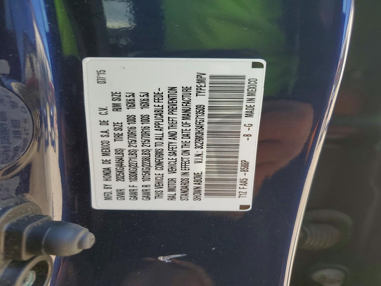 2015 HONDA CR-V LX photo 27
