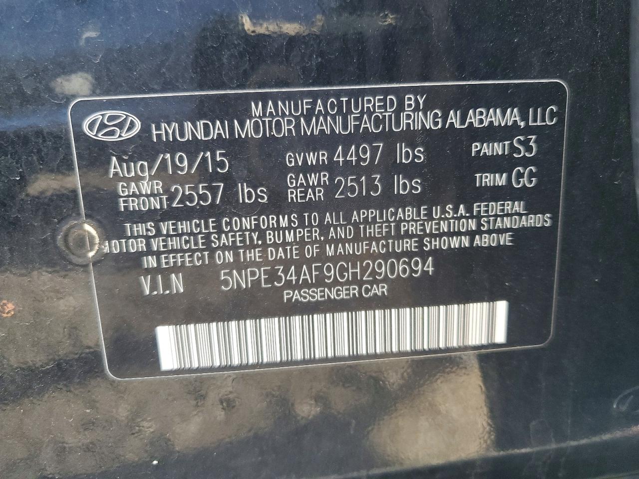 2016 HYUNDAI SONATA SPORT photo 23