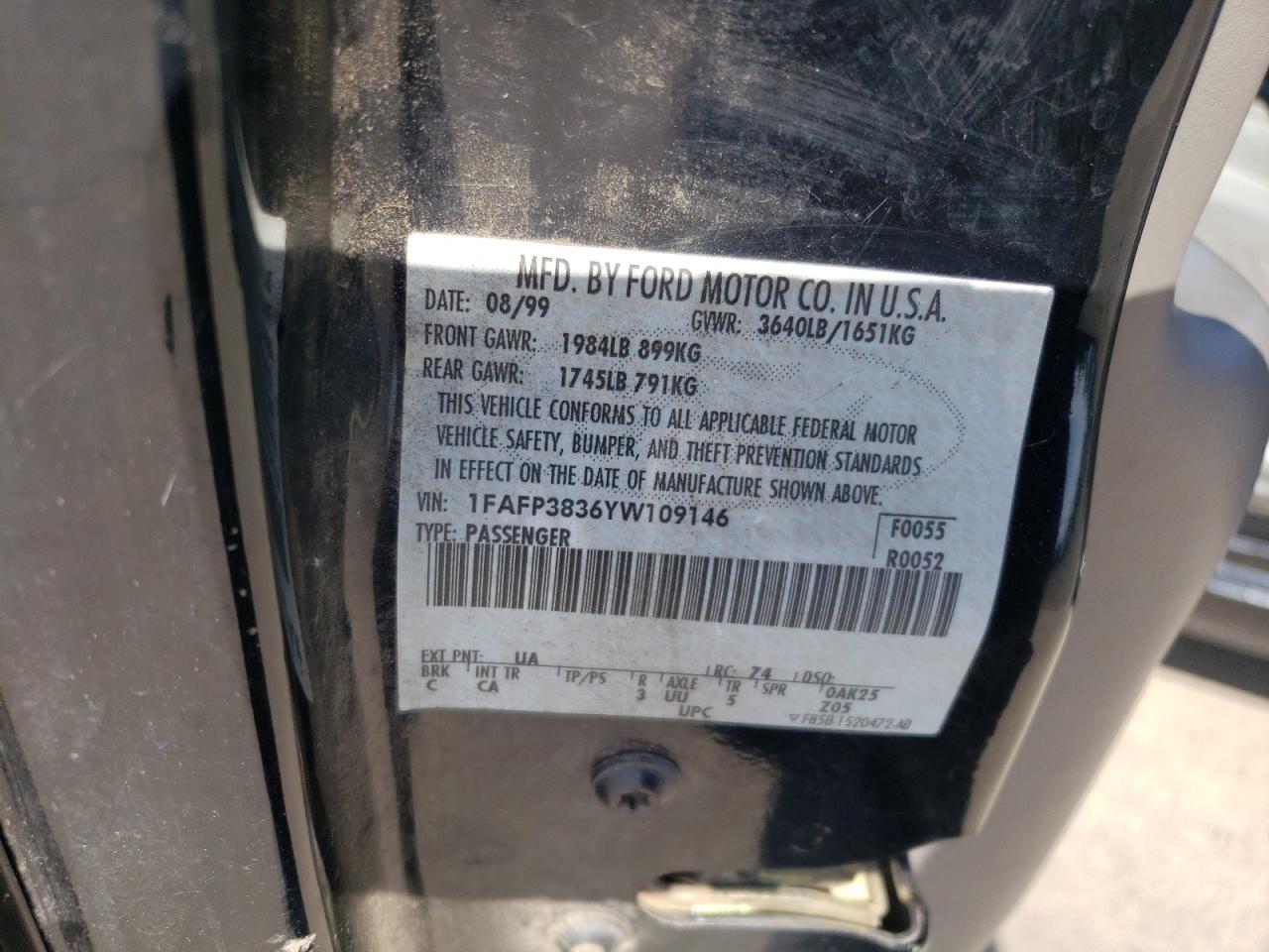 2000 FORD FOCUS ZTS photo 34