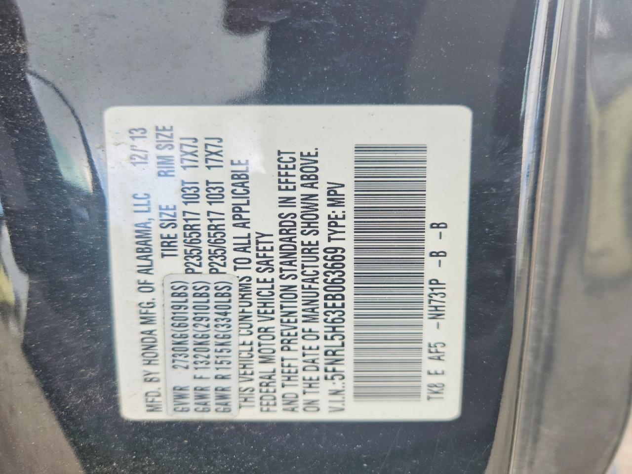 2014 HONDA ODYSSEY EXL photo 40