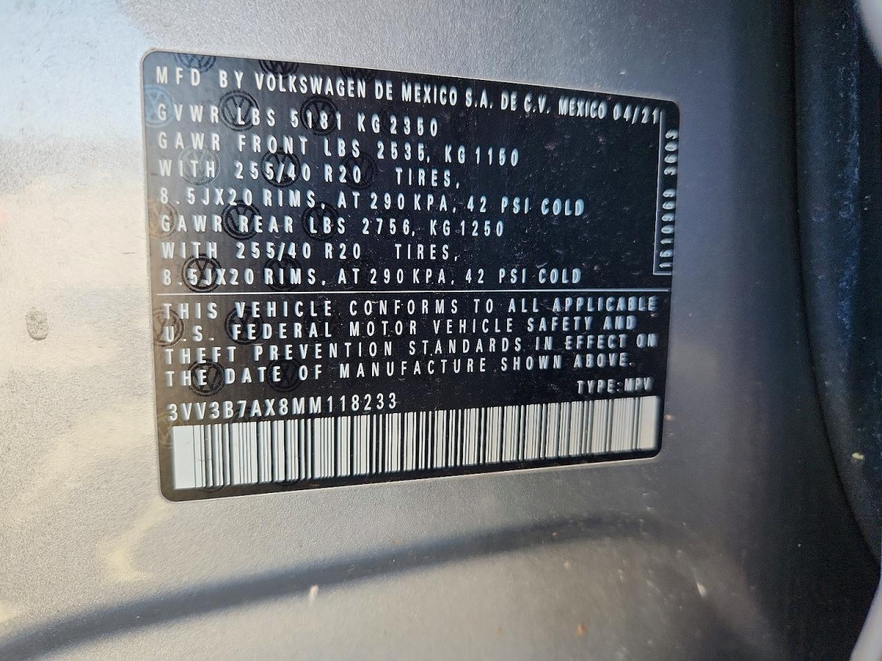 2021 VOLKSWAGEN TIGUAN SE photo 25
