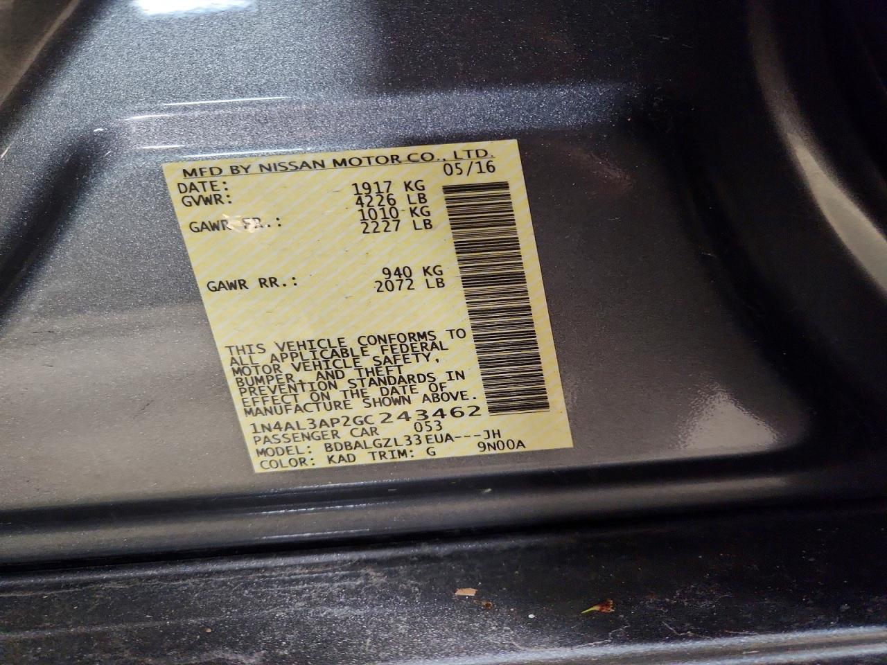 2016 NISSAN ALTIMA 2.5 S photo 23