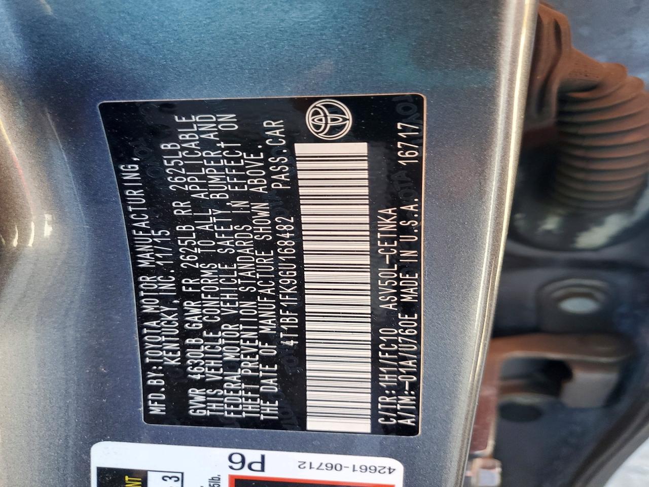 2016 TOYOTA CAMRY LE photo 37