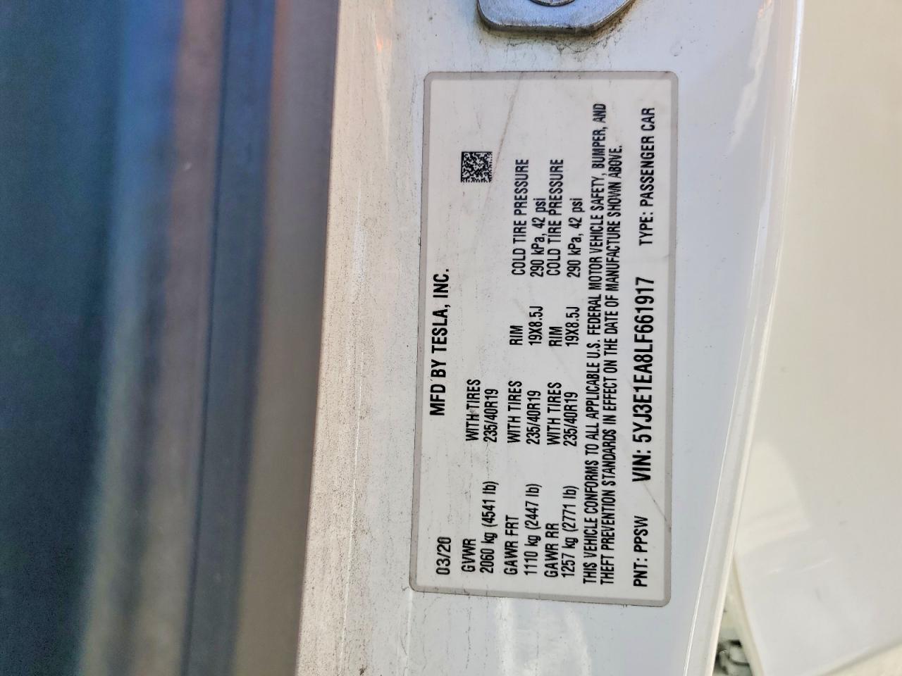 2020 TESLA MODEL 3 photo 13