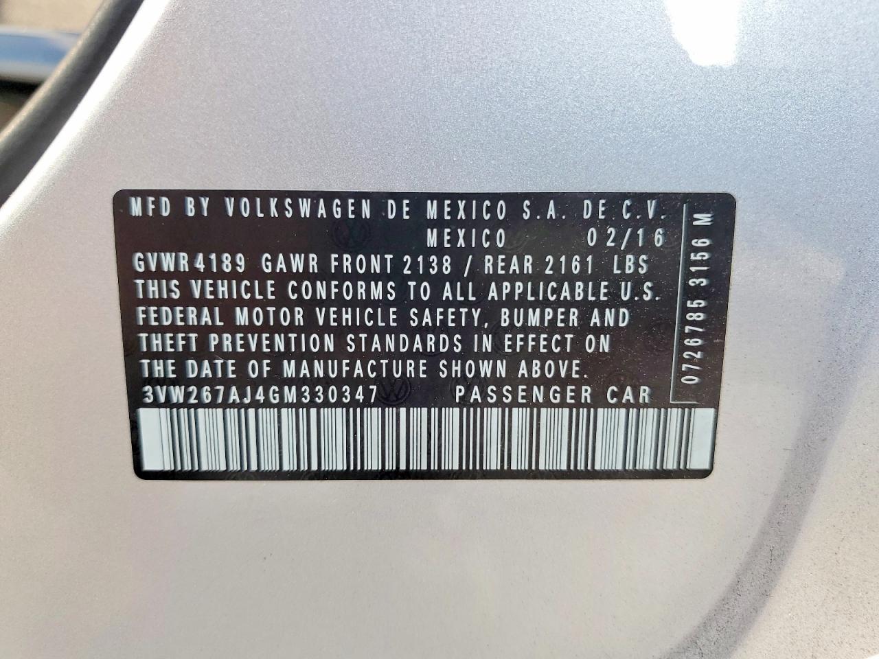 2016 VOLKSWAGEN JETTA S photo 37