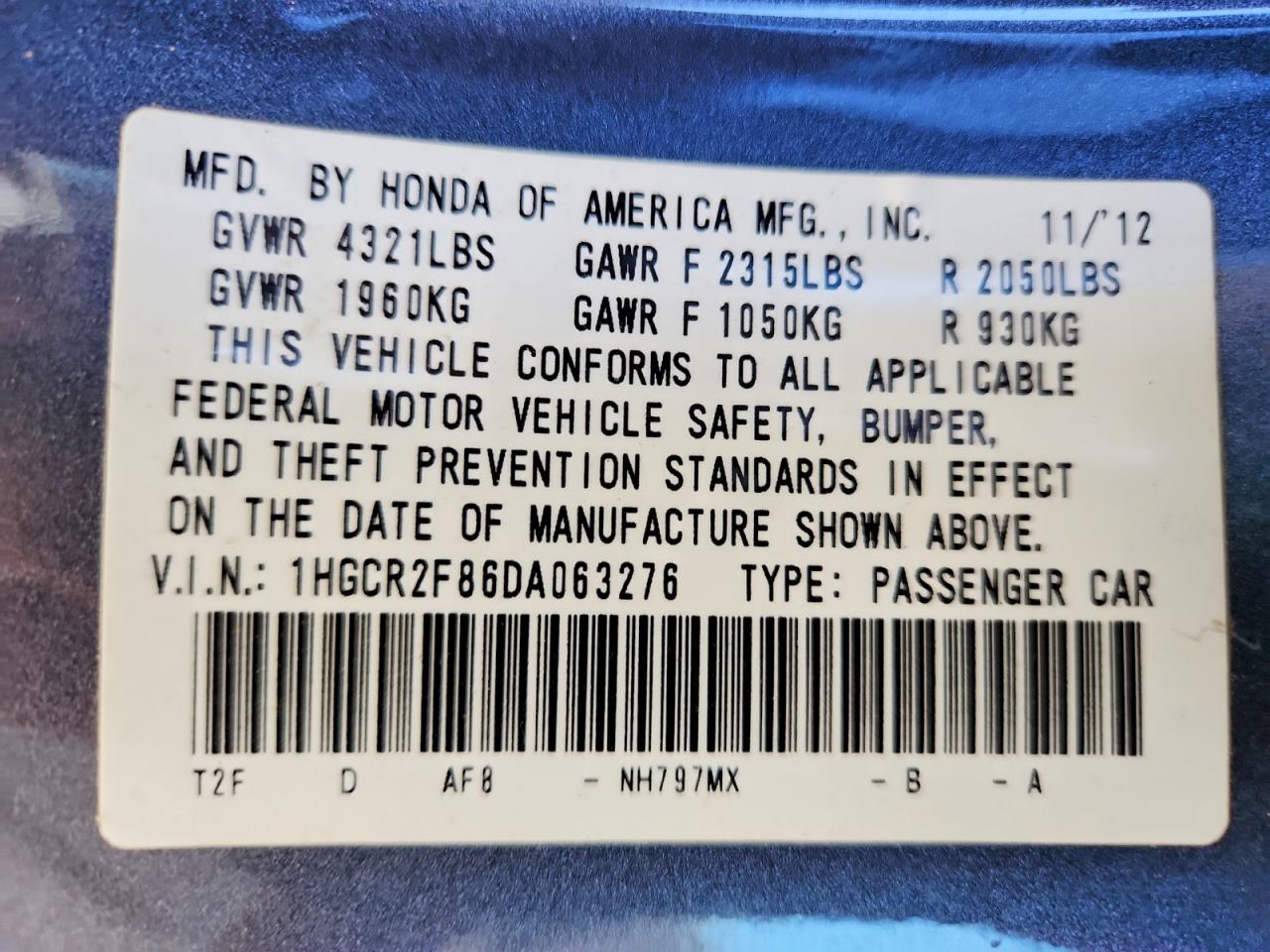 2013 HONDA ACCORD EXL photo 23