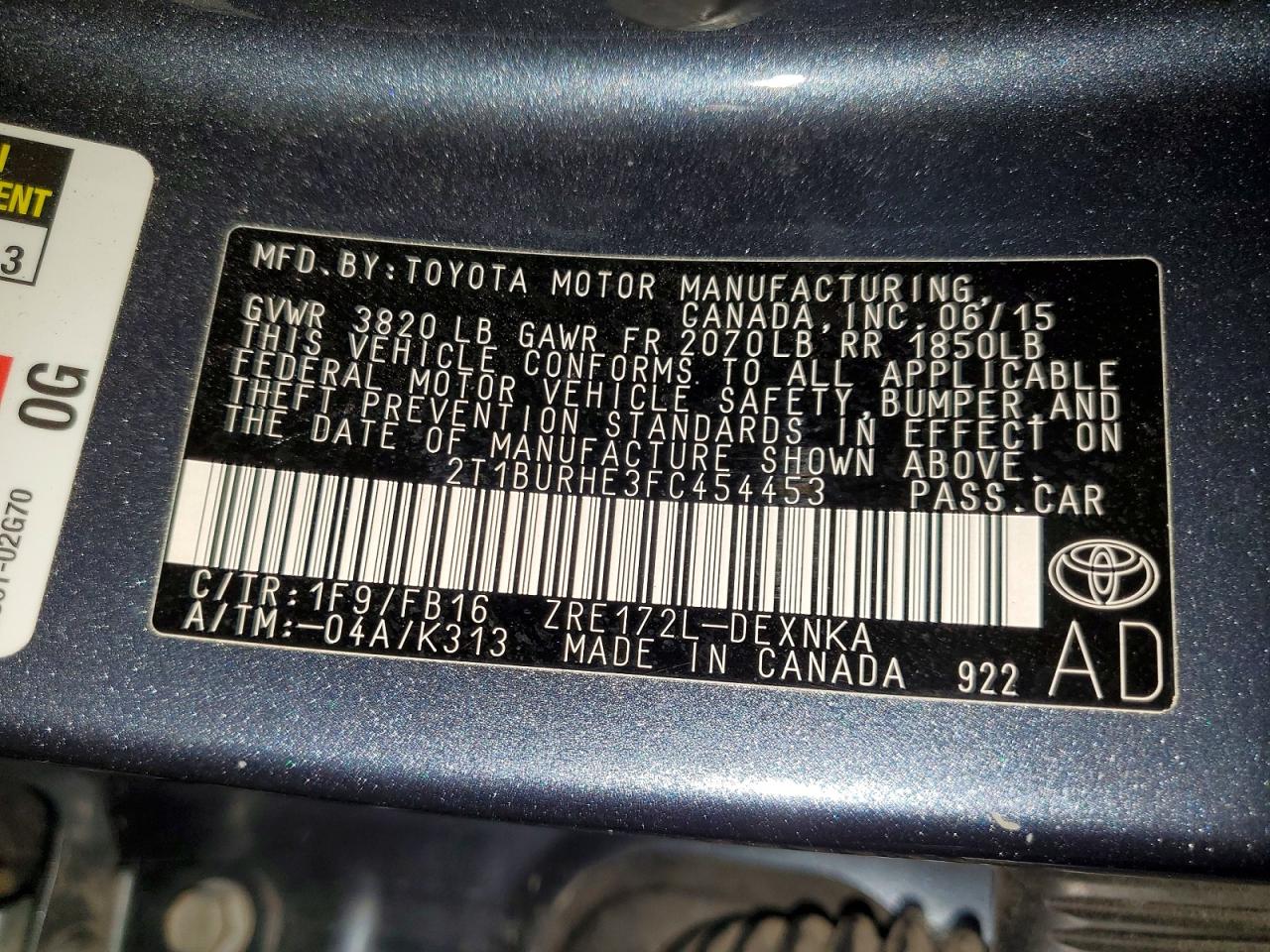 2015 TOYOTA COROLLA LE photo 34