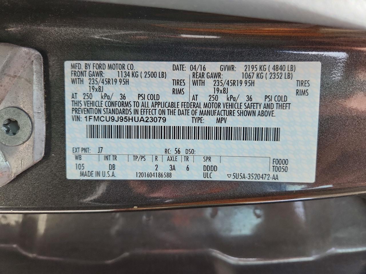 2017 FORD ESCAPE TITANIUM photo 25