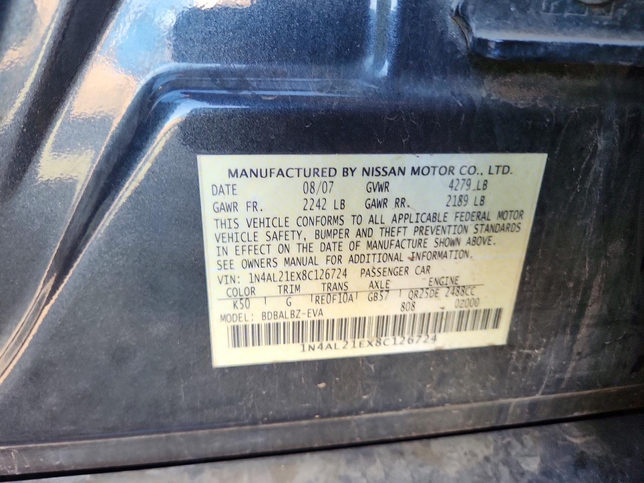 2008 NISSAN ALTIMA 2.5 photo 12