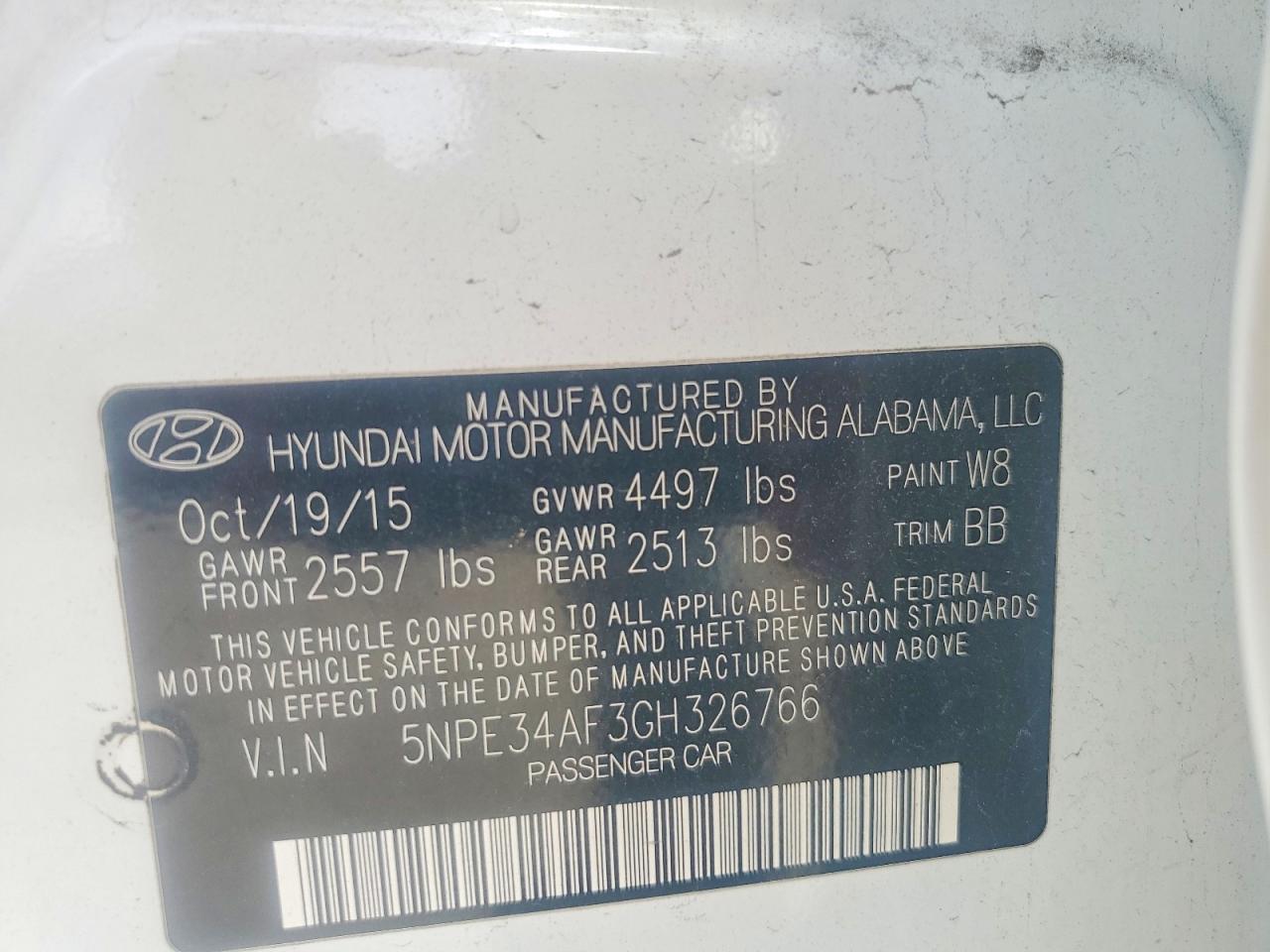 2016 HYUNDAI SONATA SPORT photo 23