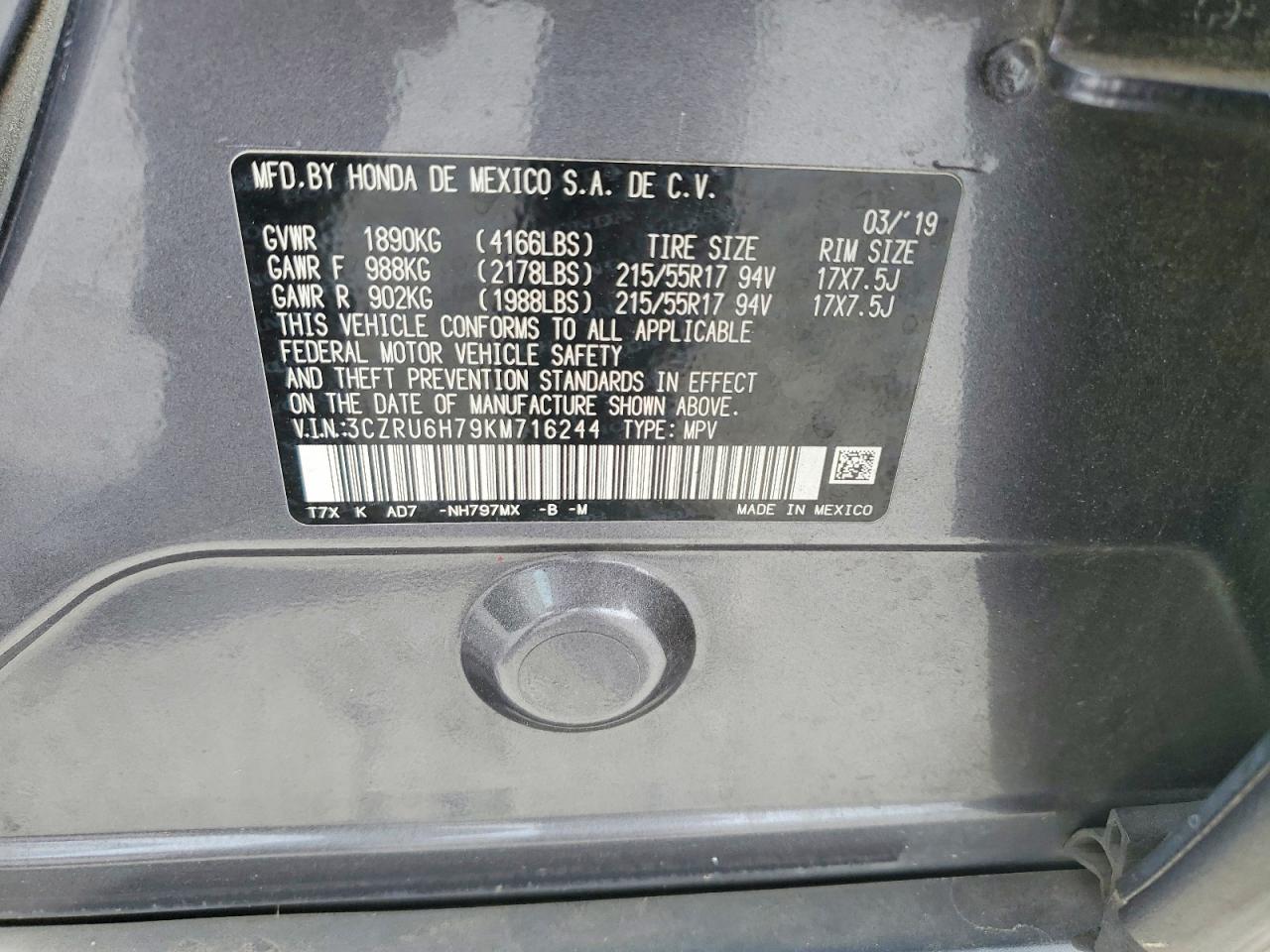 2019 HONDA HR-V EXL photo 37