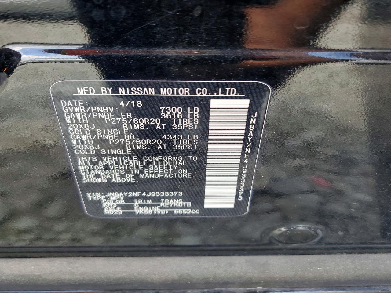 2018 NISSAN ARMADA PLATINUM photo 37