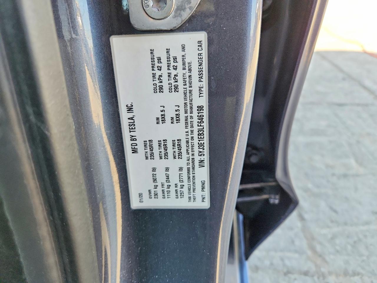 2020 TESLA MODEL 3 photo 25