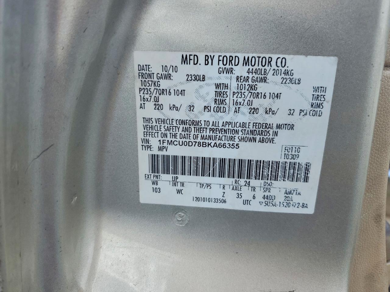 2011 FORD ESCAPE XLT photo 27