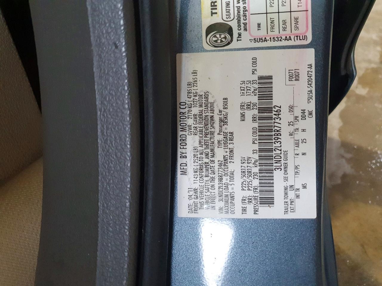 2011 LINCOLN MKZ HYBRID photo 12