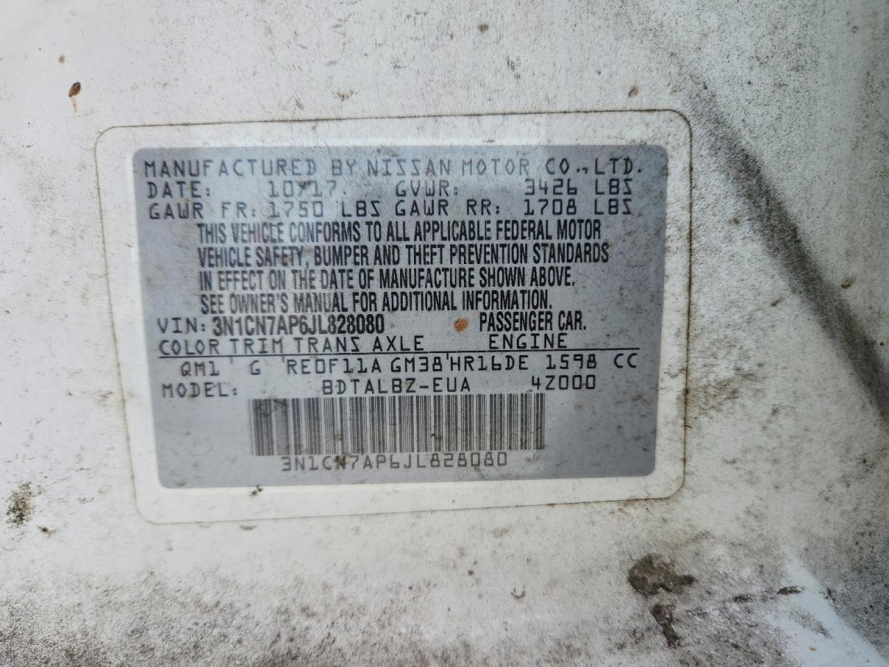 2018 NISSAN VERSA SV photo 23