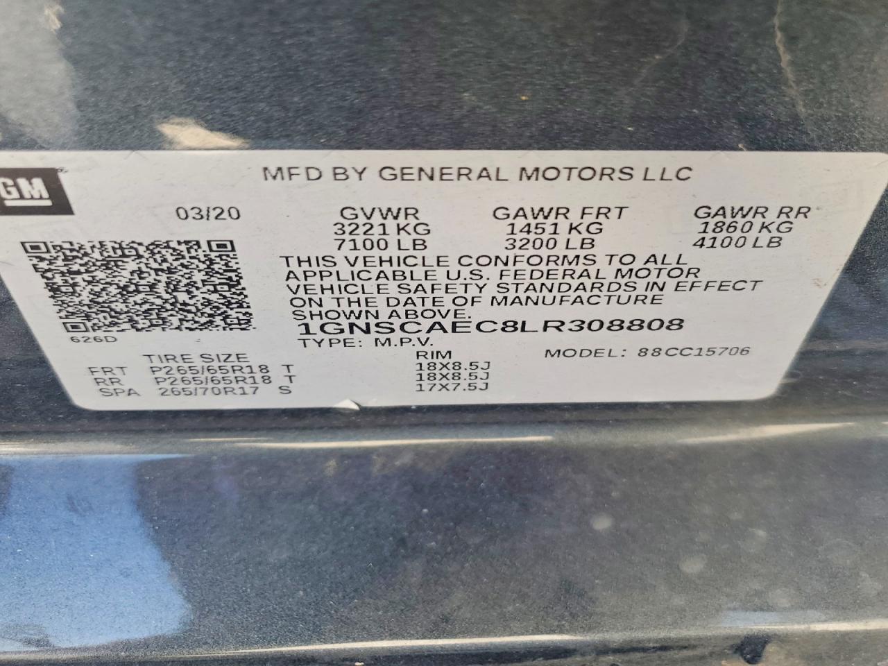 2020 CHEVROLET TAHOE C1500 LS photo 37