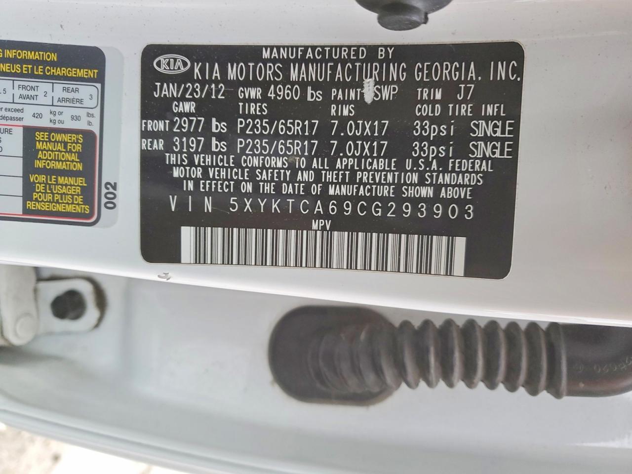 2012 KIA SORENTO LX photo 37