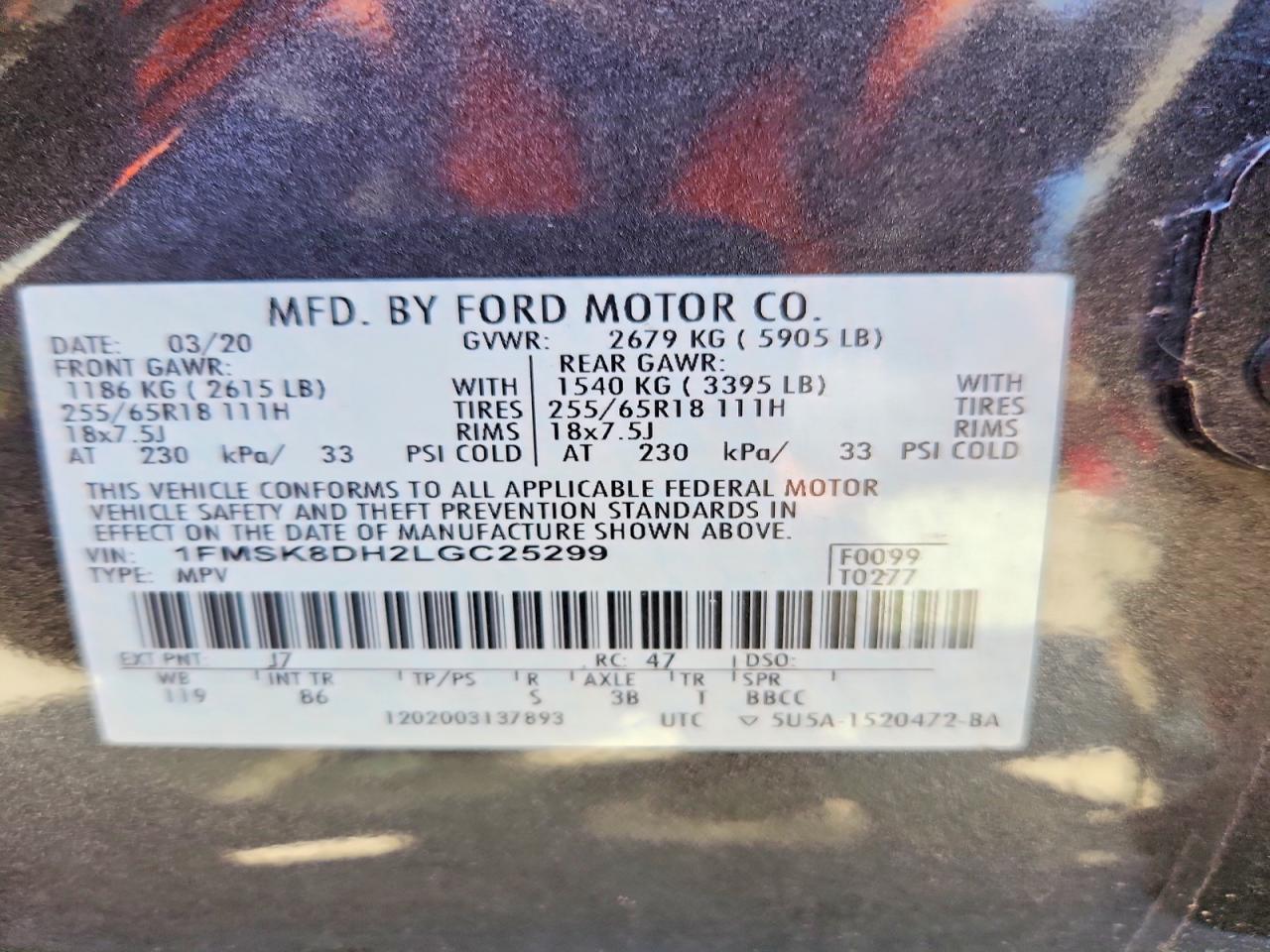 2020 FORD EXPLORER XLT photo 25