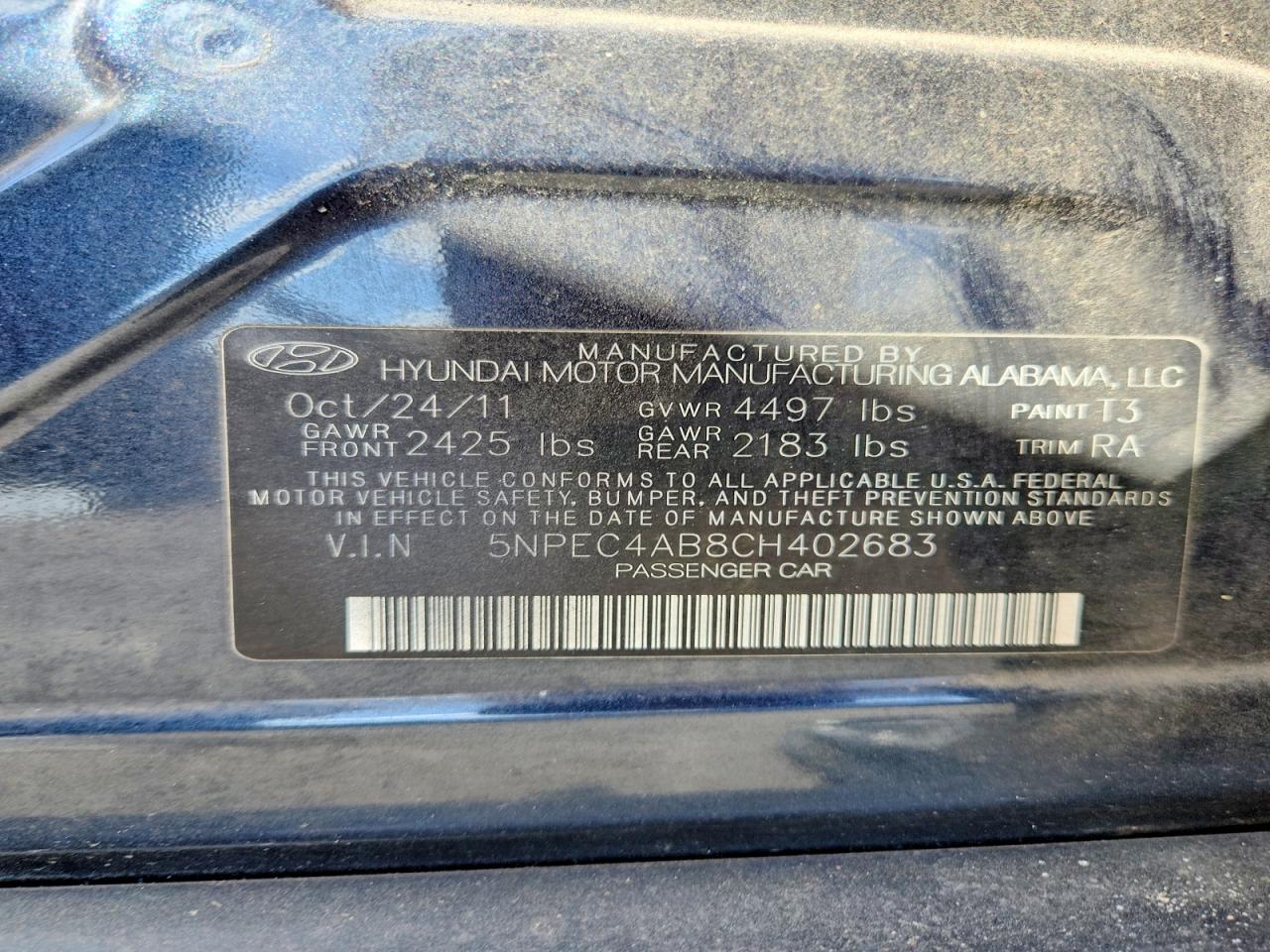 2012 HYUNDAI SONATA SE 2.0T photo 34