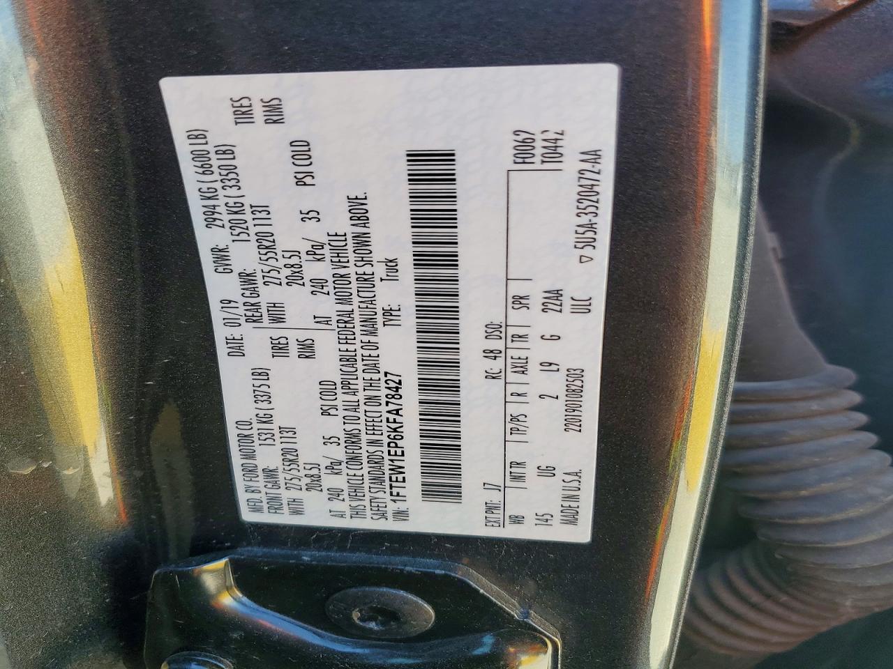 2019 FORD F150 SUPERCREW photo 12