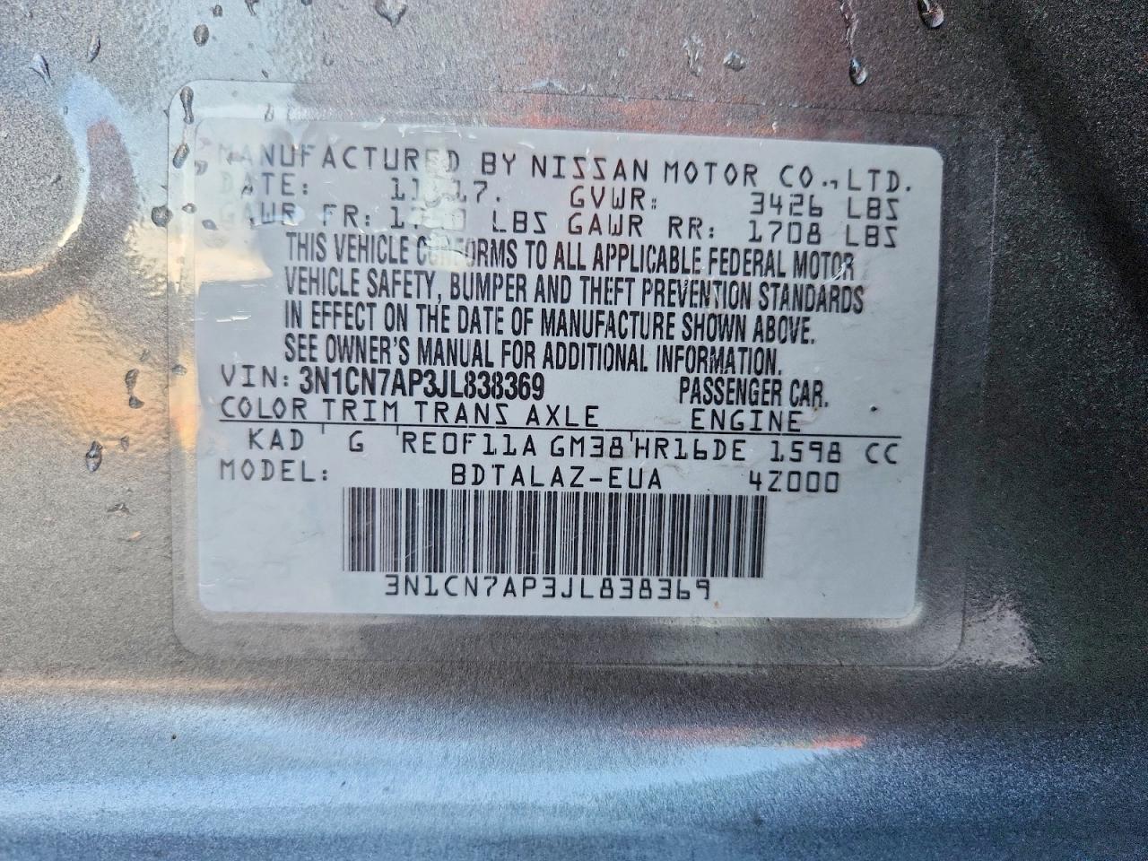2018 NISSAN VERSA S PLUS photo 37