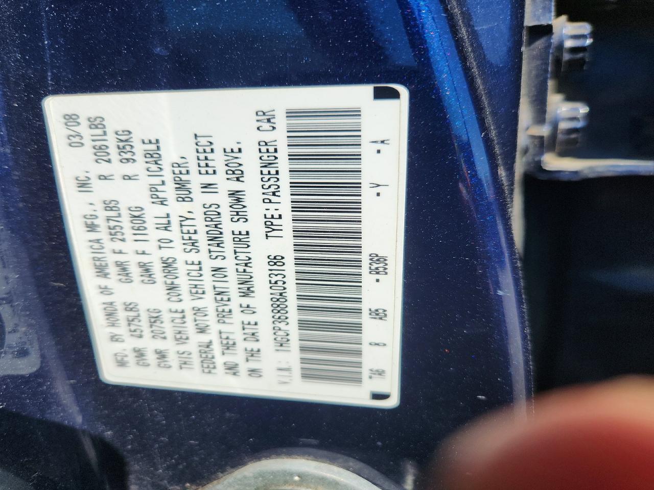 2008 HONDA ACCORD photo 37
