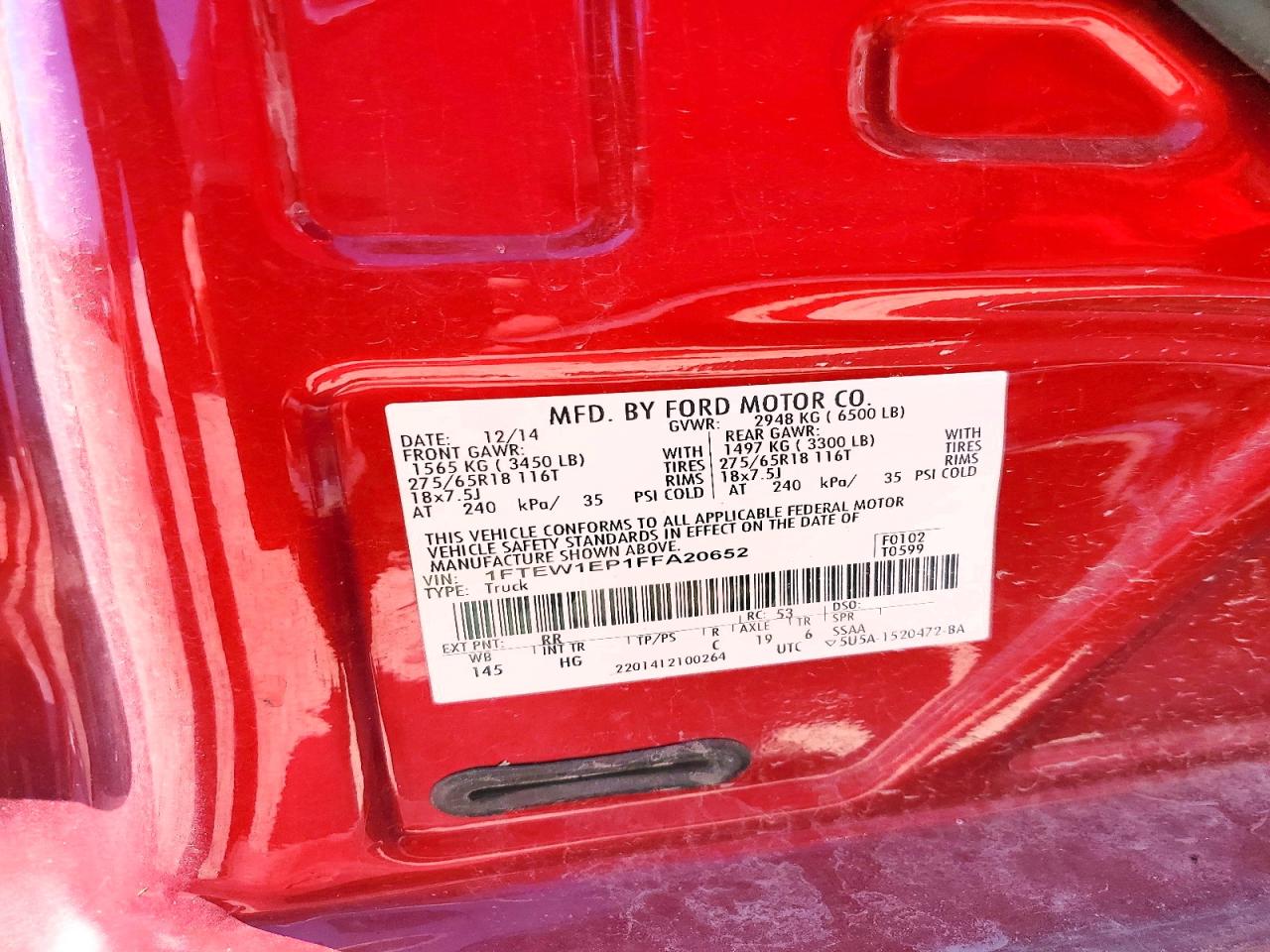 2015 FORD F150 SUPERCREW photo 23