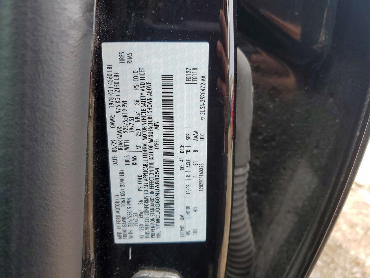2022 FORD ESCAPE SE photo 12