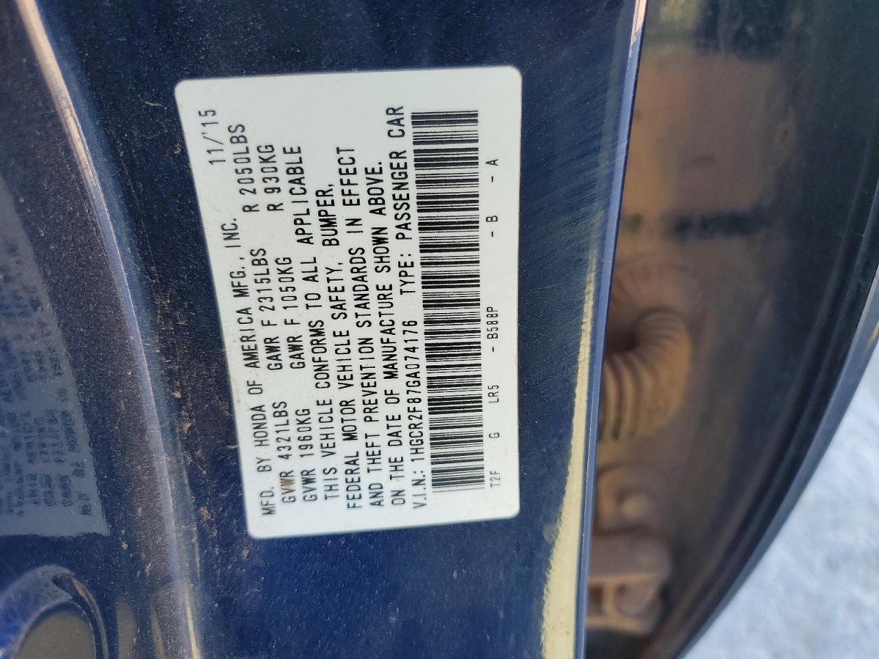 2016 HONDA ACCORD EXL photo 23