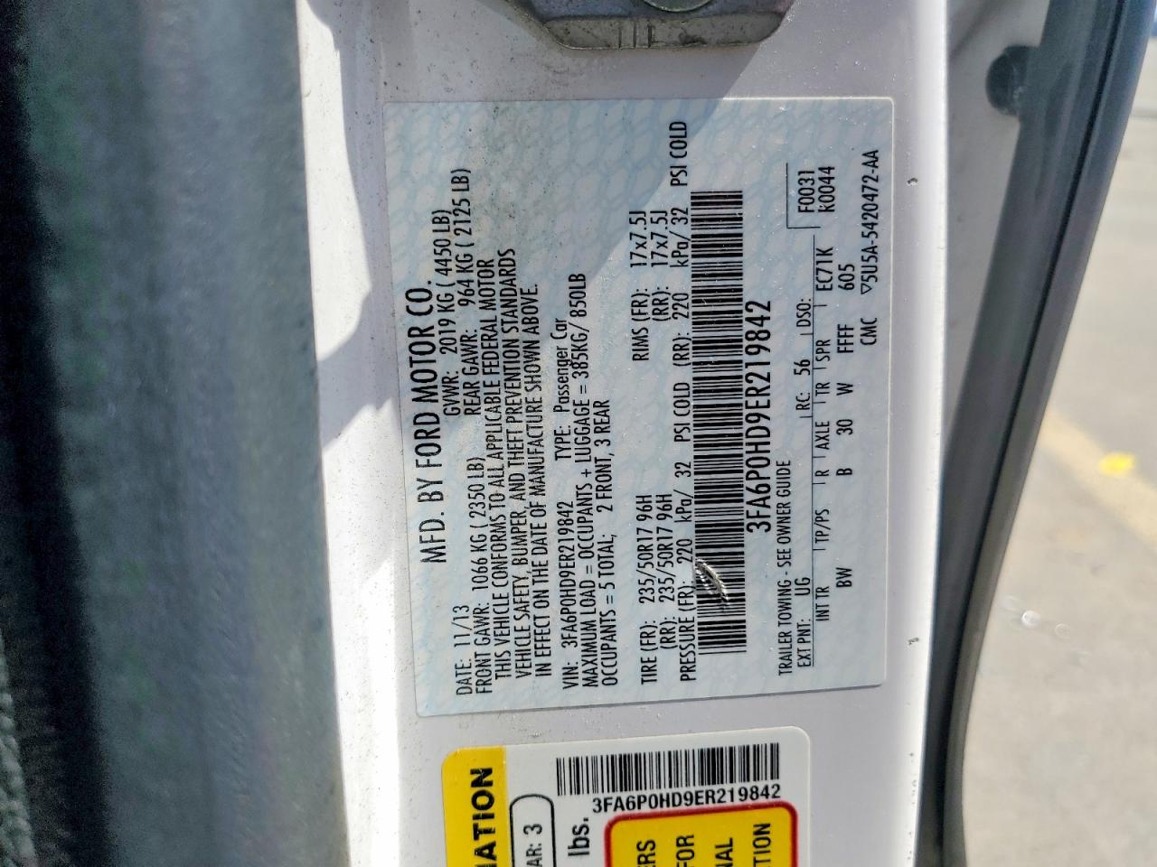 2014 FORD FUSION SE photo 13
