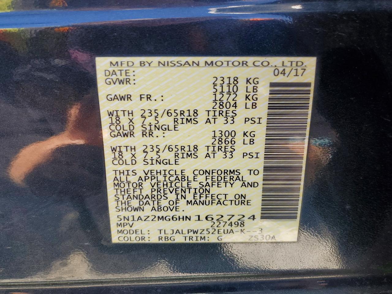 2017 NISSAN MURANO S photo 37