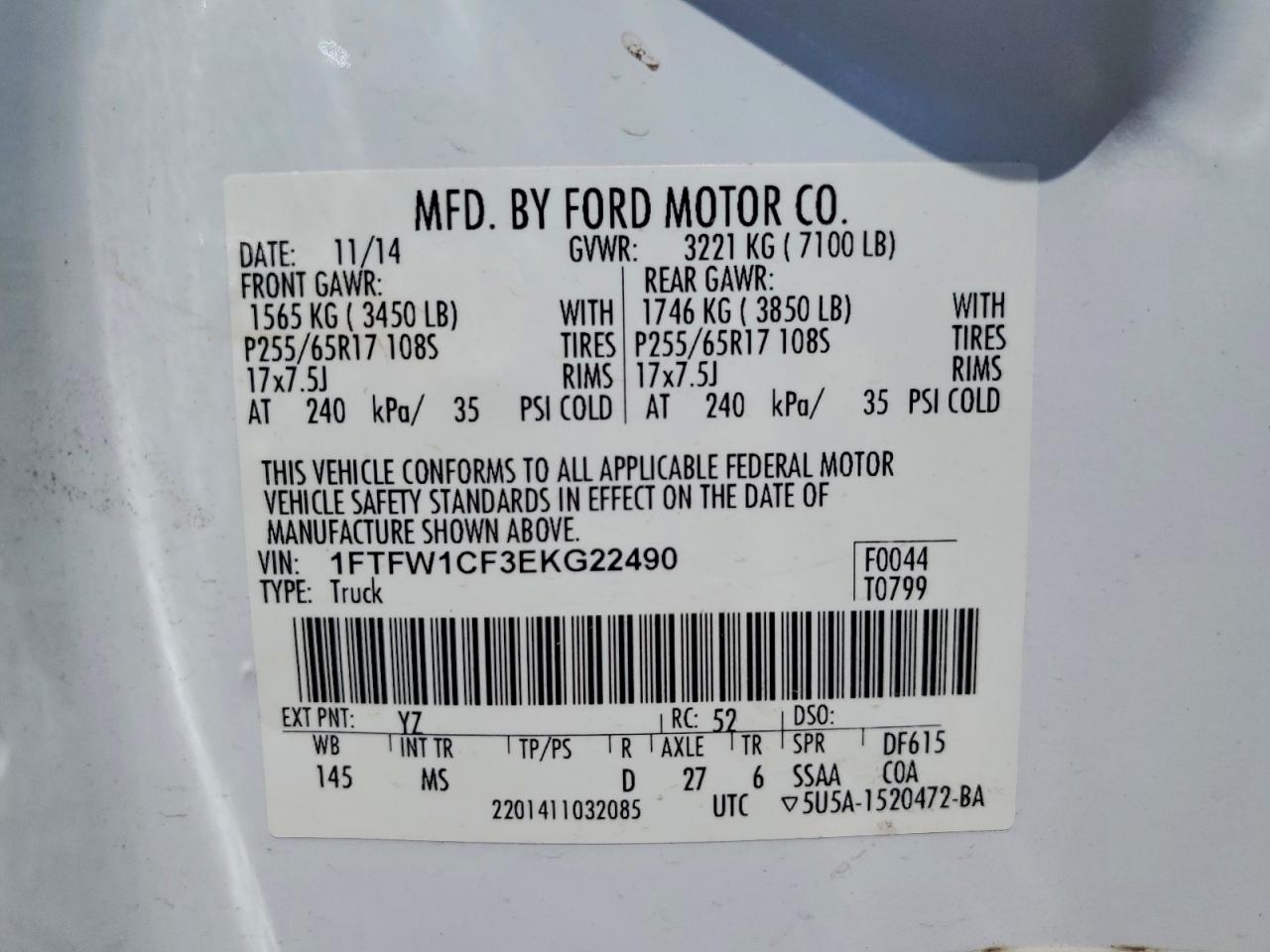 2014 FORD F150 SUPERCREW photo 37