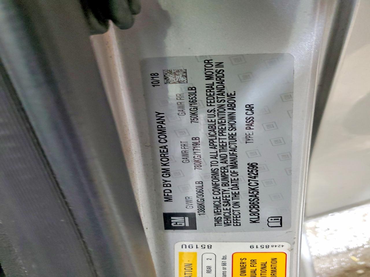 2019 CHEVROLET SPARK LS photo 14