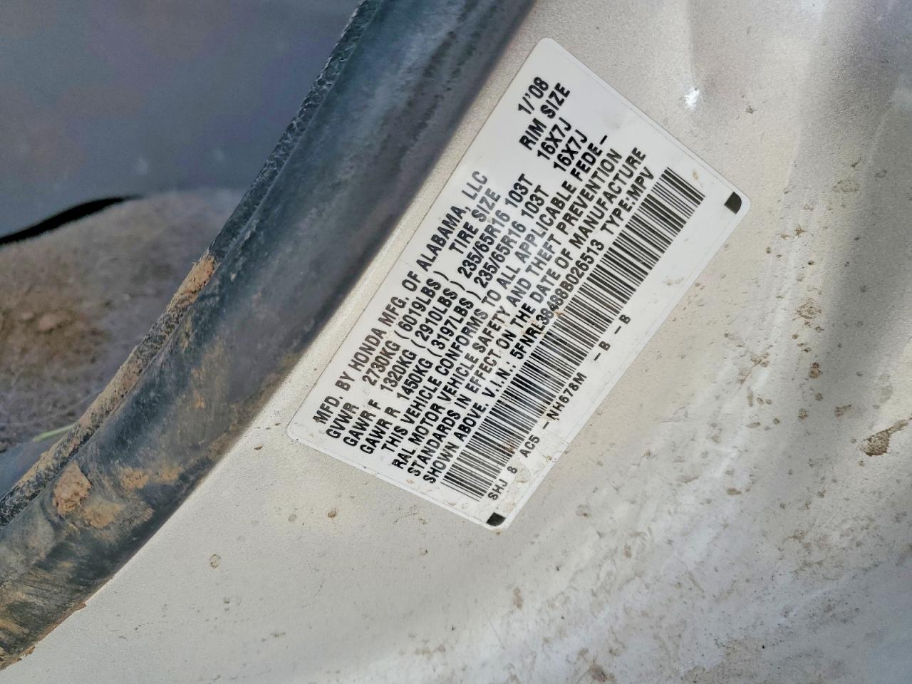 2008 HONDA ODYSSEY EX photo 23