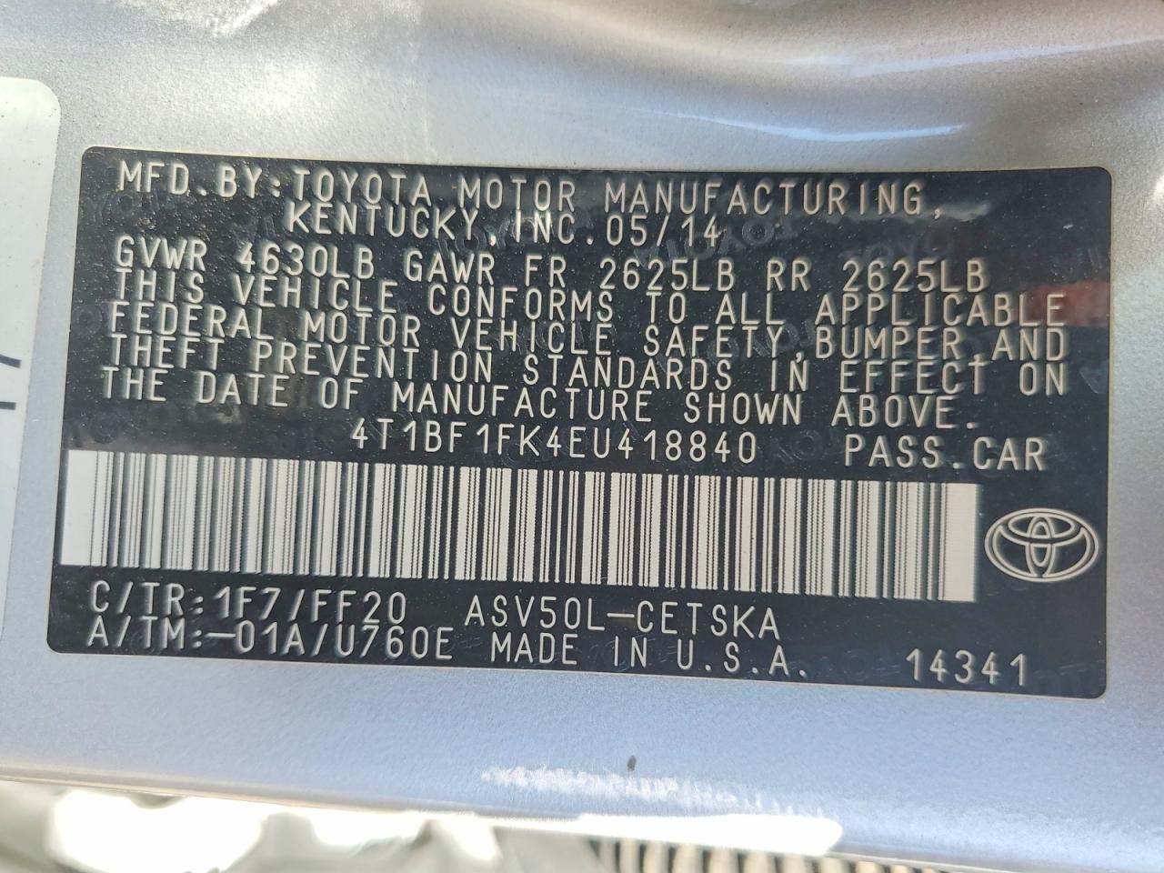 2014 TOYOTA CAMRY SE photo 34