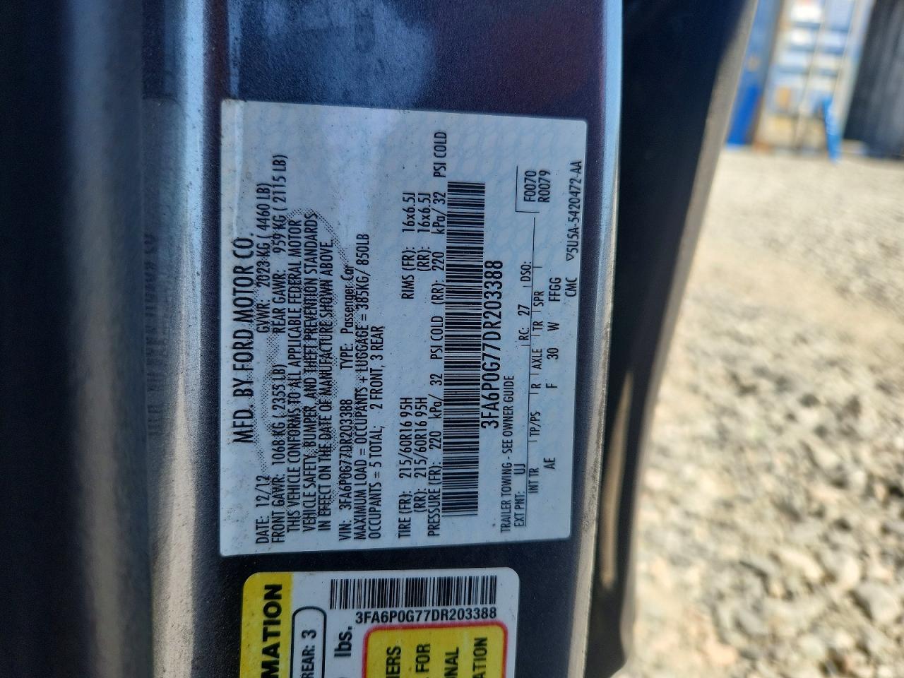 2013 FORD FUSION S photo 23