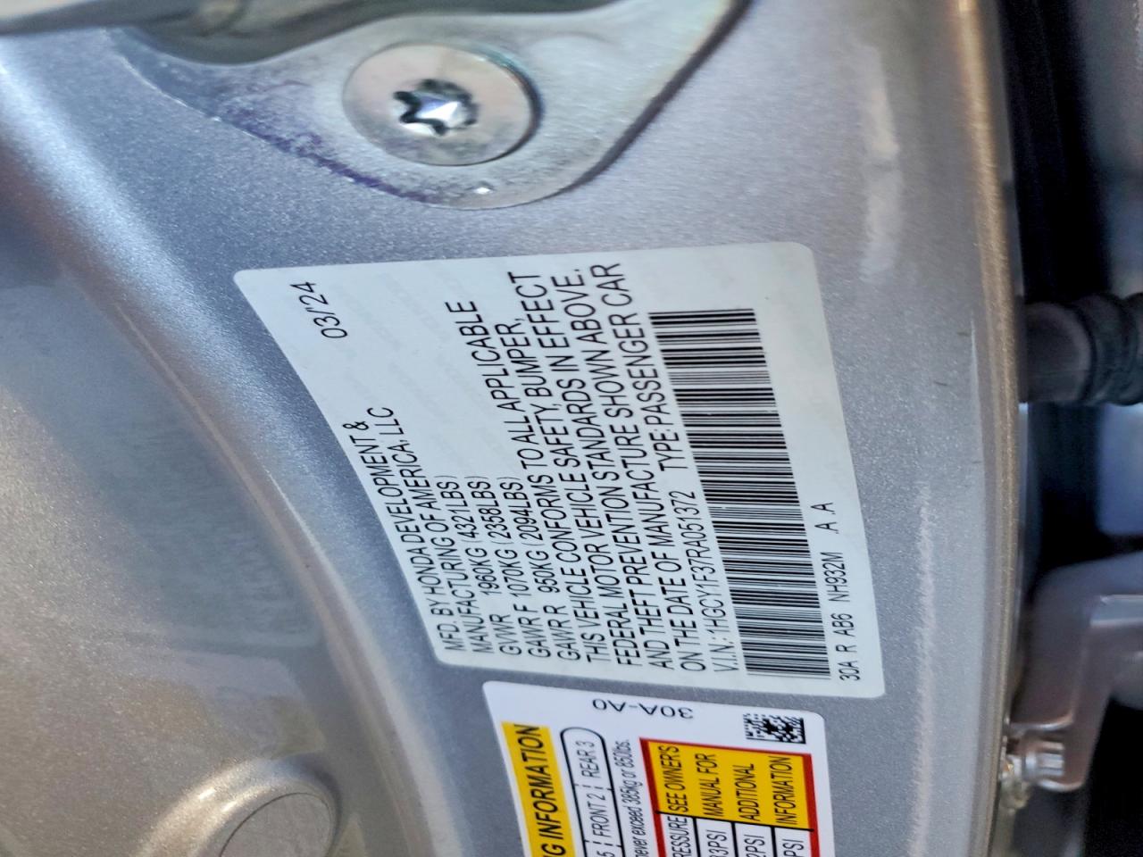 2024 HONDA ACCORD EX photo 34
