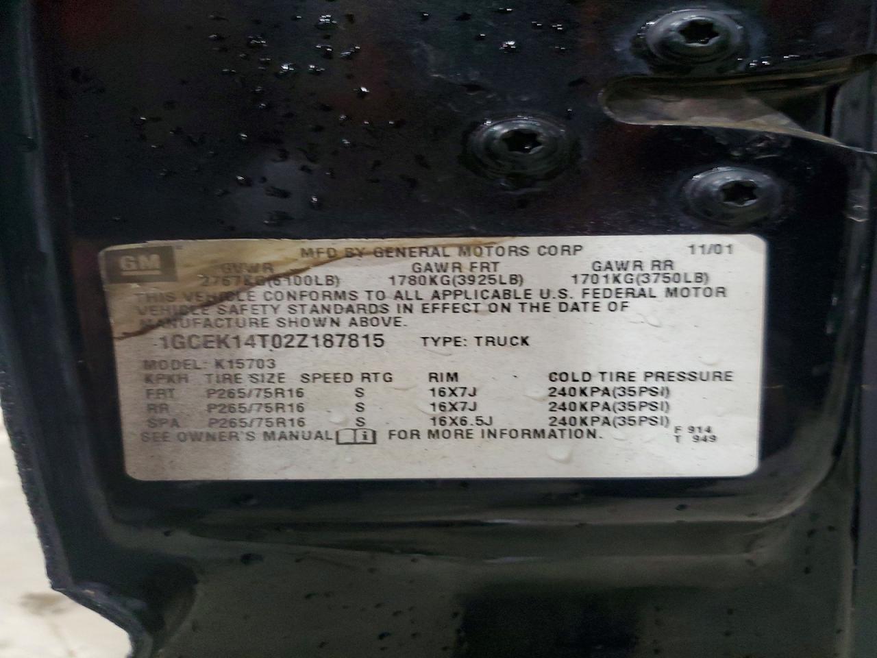 2002 CHEVROLET SILVERADO K1500 photo 34