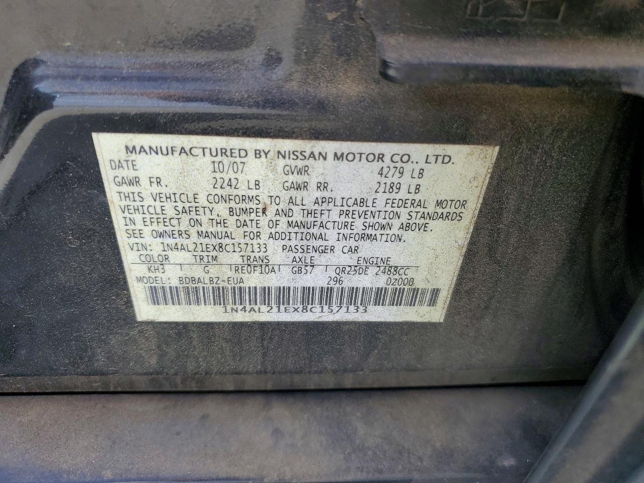 2008 NISSAN ALTIMA 2.5 photo 23