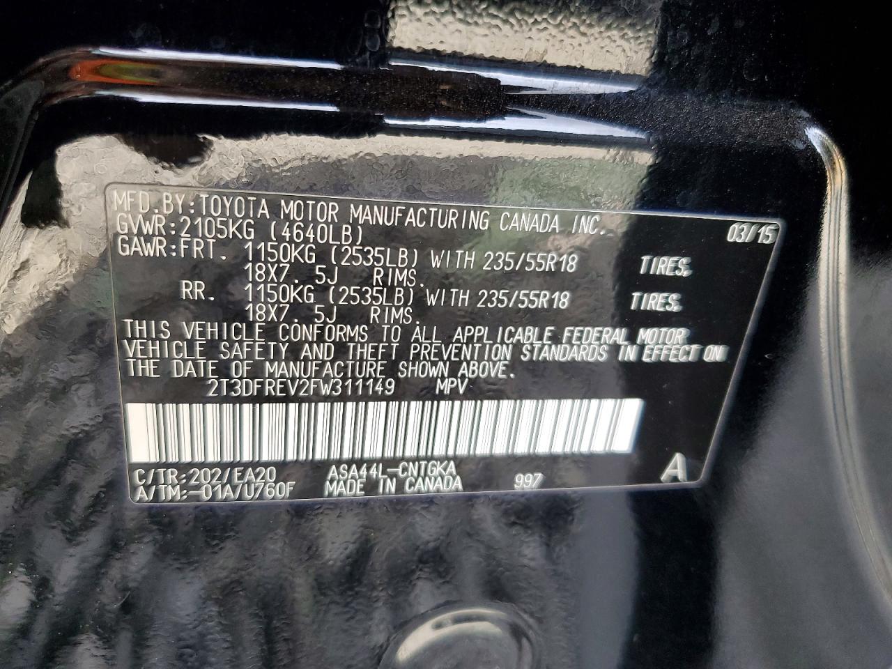 2015 TOYOTA RAV4 LIMITED photo 27