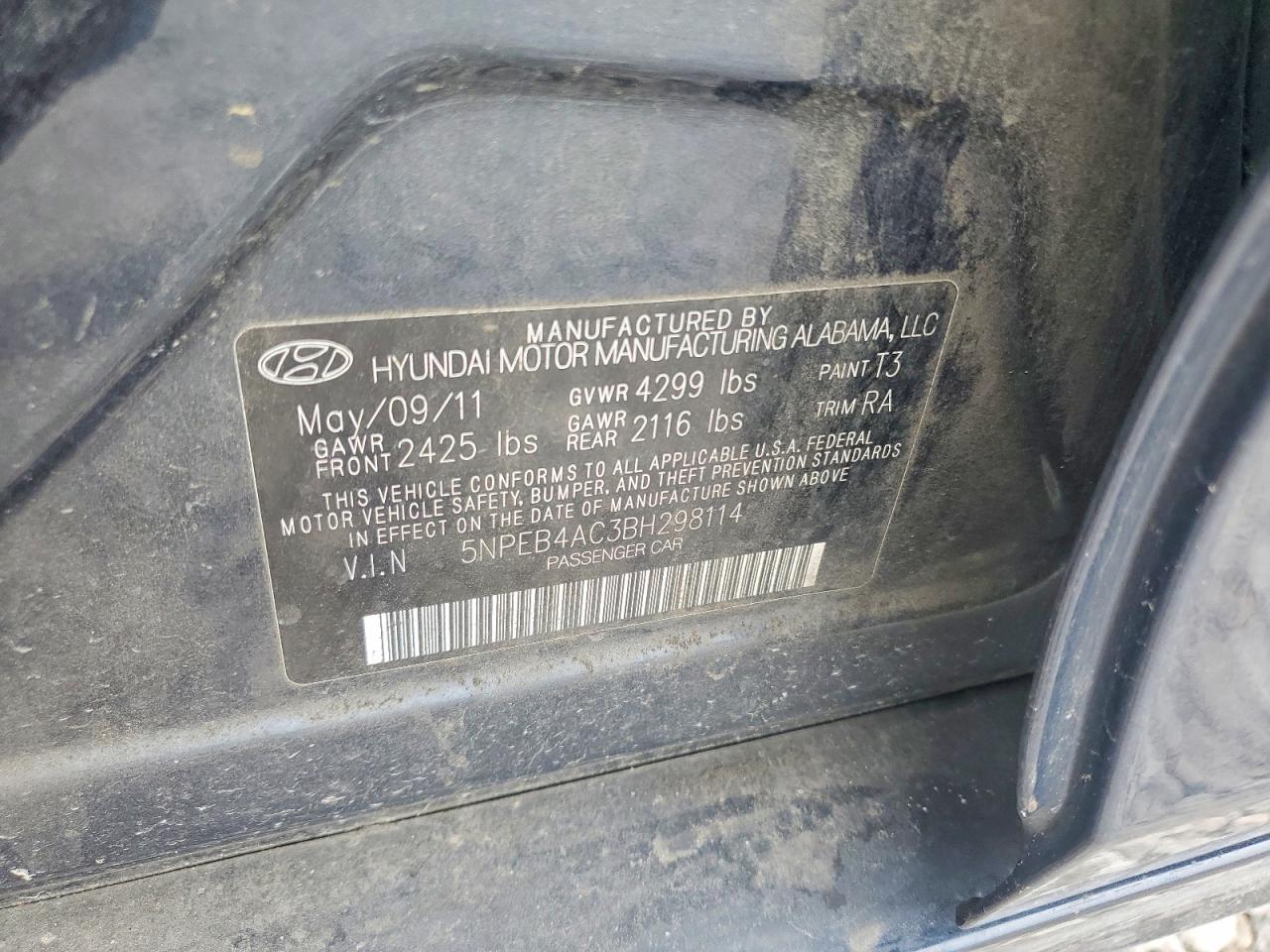 2011 HYUNDAI SONATA GLS photo 23